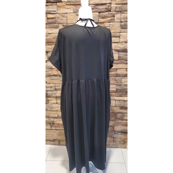 UNBRANDED DRESS BLACK SHORT SLEEVE POLYESTER POCKETS SIZE 5X(4X) - Picture 4 of 7